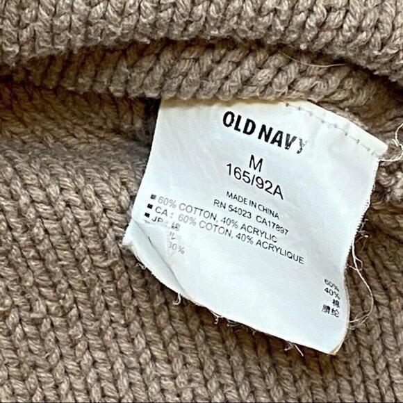 Old Navy Sweater Womens Size M Cable Knit Long Sleeve Tan Brown - Picture 10 of 12